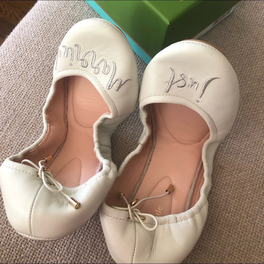Kate Spade Just Married ballet slippers